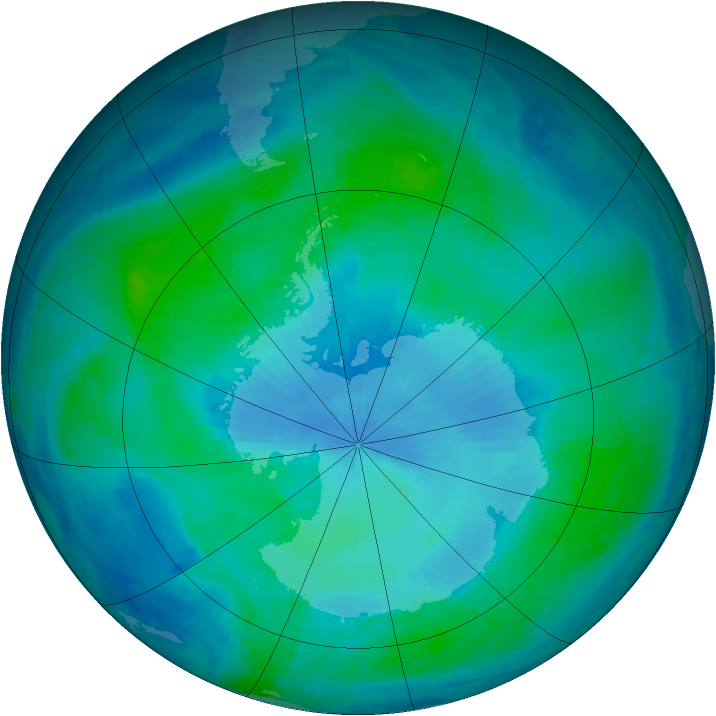 Antarctic ozone map for 18 February 1999